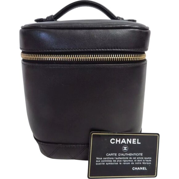 198394BR (S6) Chanel Vanity Bag Black Leather - Picture 1 of 12